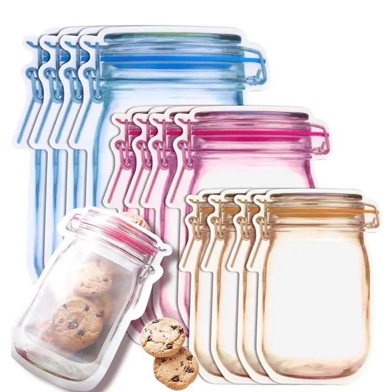 Food Grade Preservation Zipper Bags, Reusable Mason Jar Zipper Fresh Bags, Airtight Seal Food Storage Bags, Leak-Proof Zip-Lock Food Storage Bags for Travel Food Grade Preservation Zipper Bags, Reusable Mason Jar Zipper Fresh Bags, Airtight Seal Food Storage Bags, Leak-Proof Zip-Lock Food Storage Bags for Travel